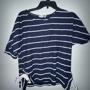 Everleigh Blue and White Striped Blouse